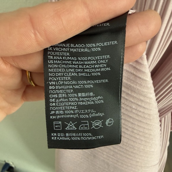 H&M Pleated Wrap Dress Womens S Blush Pink Fairycore Feminine Coquette Wedding - Picture 8 of 11